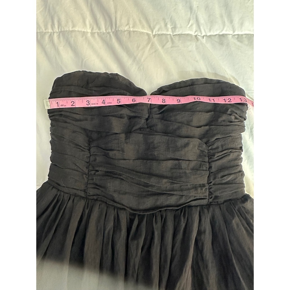 H&M Black Strapless Ruffled Tiered Dress Sweetheart Neckline Party Cocktail - Picture 7 of 14